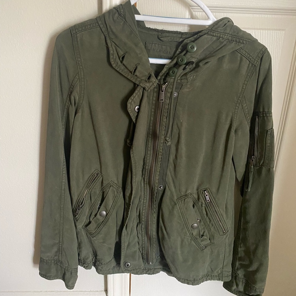 American Eagle green army jacket
